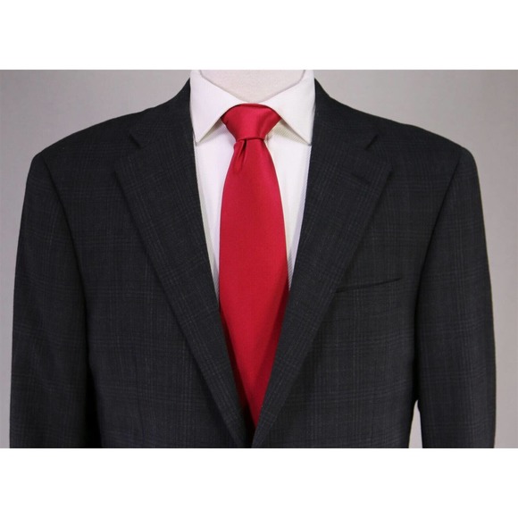 Hickey-Freeman Current Black/Gray Knit Plaid 2-Btn Luxury Wool Suit 42R - Picture 3 of 10